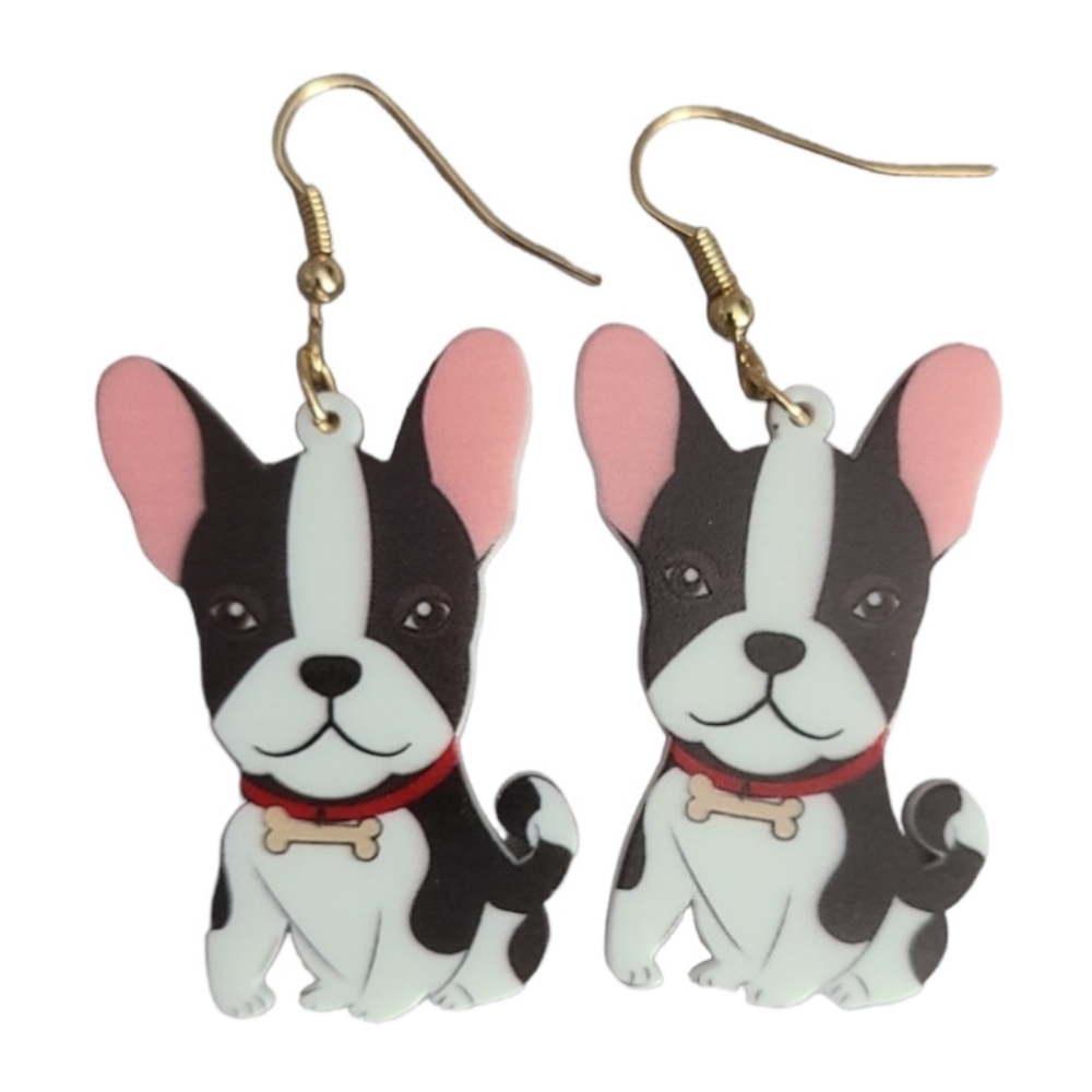 French bulldog Dangle earrings NWT